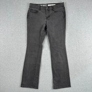 DKNY Womens Jeans Slim Boot Cut Gray/Black Denim Pants Size 4 Cowgirl Western